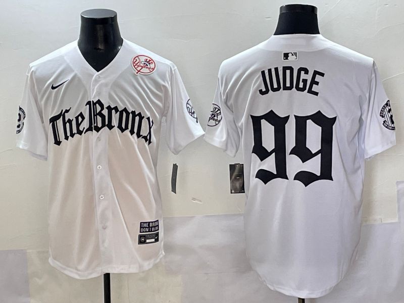 Men 2025 New York Yankees 99 Judge White Five generations Joint Name Nike MLB Jersey style 33